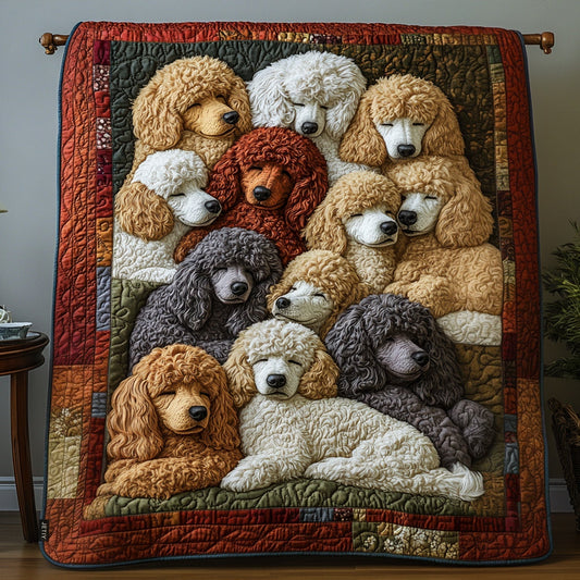 Posh Poodles Quilted Blanket - Throw (55" x 60")