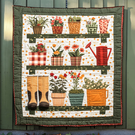 Potted Paradise Quilted Blanket - Throw (55" x 60")