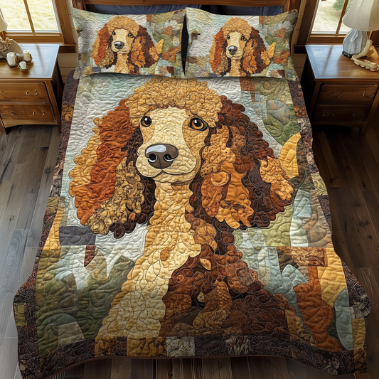 Primped Poodle 3-Piece Quilted Bedding Set - Single (59" x 70")