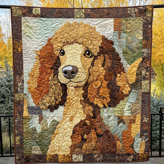Primped Poodle Quilted Blanket - Throw (55" x 60")