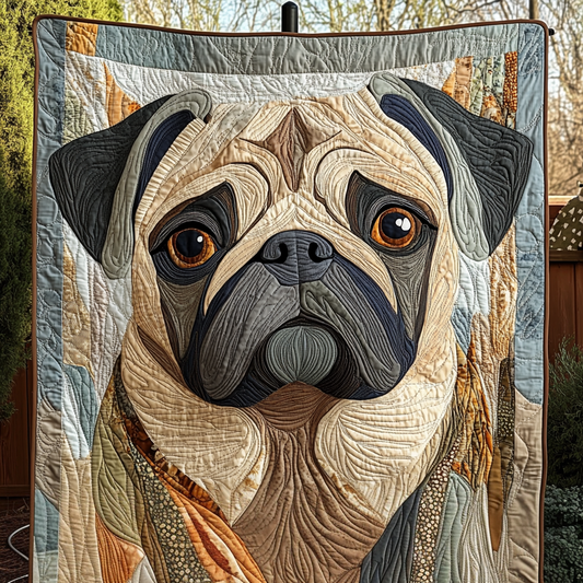 Pug Face Fantasy Quilted Blanket - Throw (55" x 60")