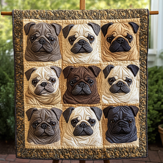 Pug Life Charm Quilted Blanket - Throw (55" x 60")