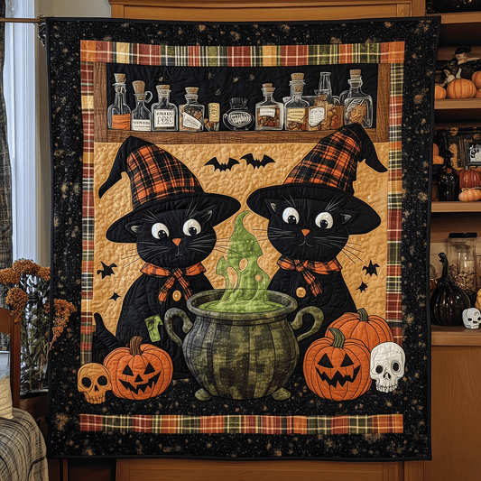 Purrfectly Bewitching Quilted Blanket - Throw (55" x 60")
