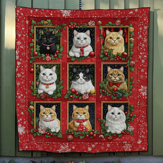 Purrfectly Cozy Cats Quilted Blanket - Throw (55" x 60")