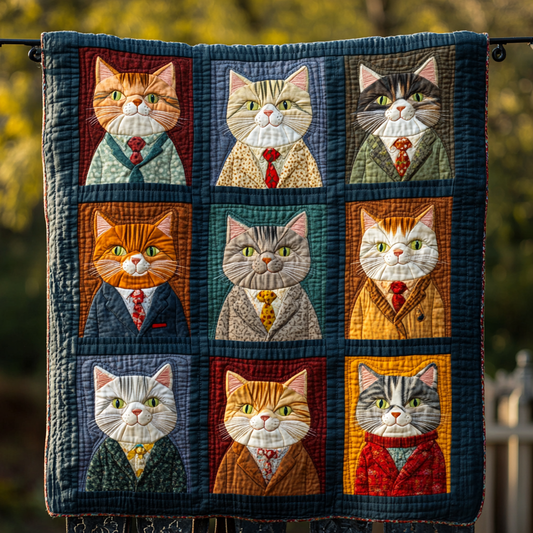 Purrfectly Patchy Quilted Blanket - Throw (55" x 60")