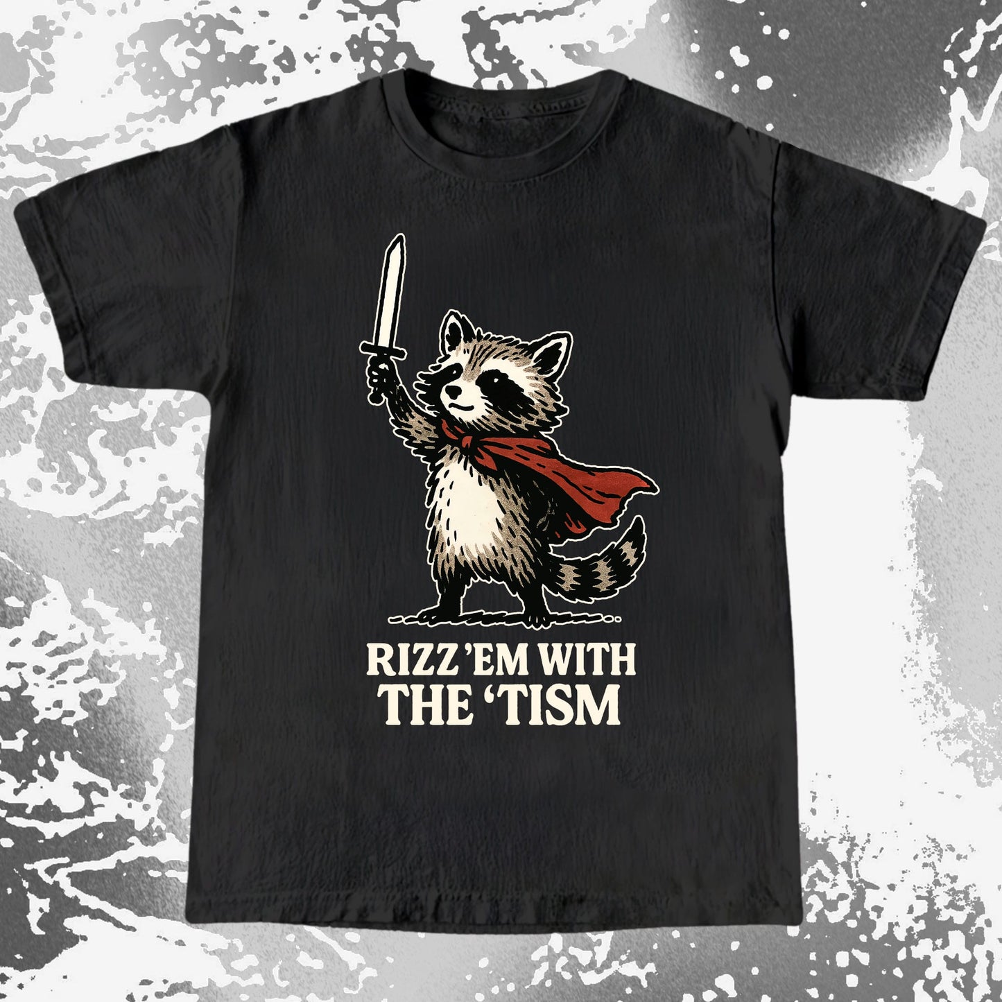 Raccoon Rizz Em With The Tism, funny meme tee gift (view 3)