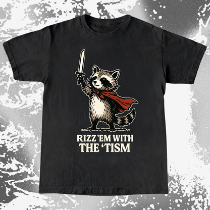 Raccoon Rizz Em With The Tism, funny meme tee gift (view 3)