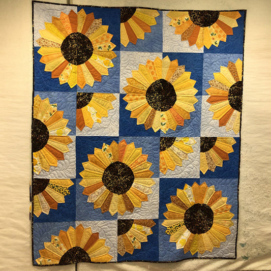 Radiant Helianthus Quilted Blanket - Throw (55" x 60")