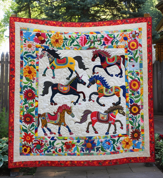 Radiant Horse Quilted Blanket - Throw (55" x 60")