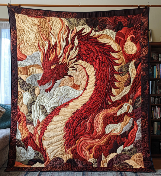 Radiant Serpent Quilted Blanket - Throw (55" x 60")