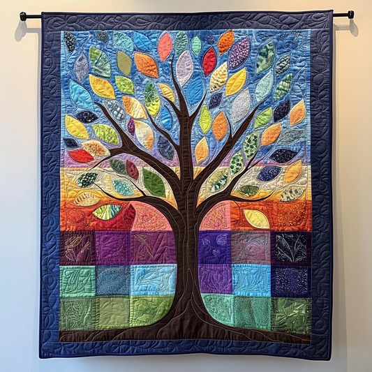 Radiant Leaves Quilted Blanket - Throw (55" x 60")