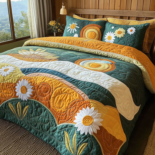 Radiant Mornings 3-Piece Quilted Bedding Set - Single (59" x 70")