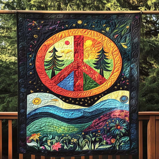 Radiant Peace Quilted Blanket - Throw (55" x 60")