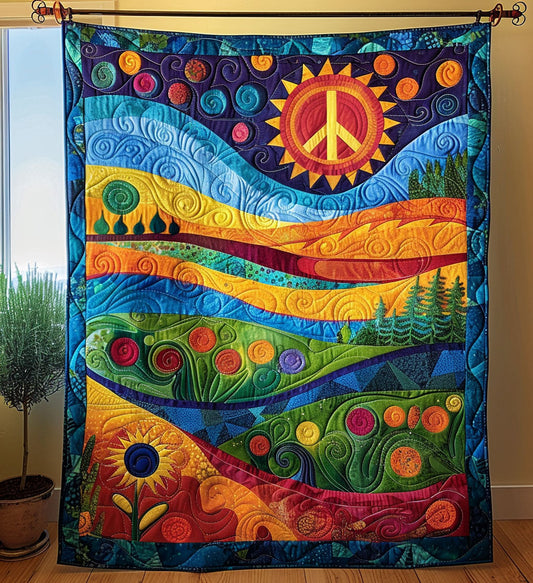 Radiant Peace View Quilted Blanket - Throw (55" x 60")