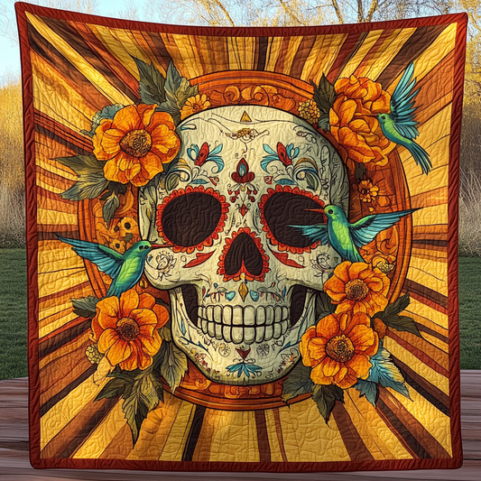 Radiant Skull Quilted Blanket - Throw (55" x 60")