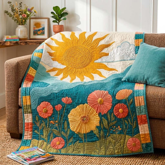 Radiant Solar Bloom Quilted Blanket - Baby (30" x 40") - Pack 1