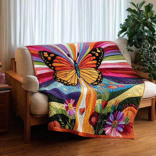 Rainbow Butterfly Dream Quilted Blanket - Baby (30" x 40") - Pack 1