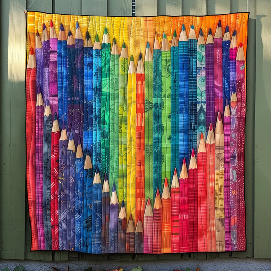 Rainbow Palette Quilted Blanket - Throw (55" x 60")