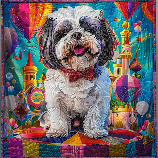 Rainbow Ruff Quilted Blanket - Throw (55" x 60")