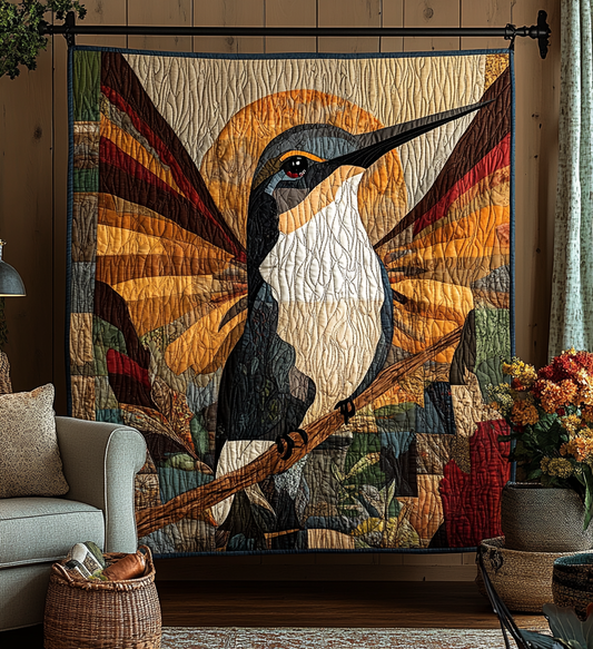 Rare Hummingbird Quilted Blanket - Throw (55" x 60")