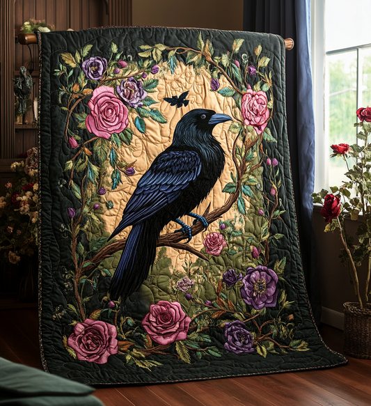 Raven Garden Quilted Blanket - Throw (55" x 60")