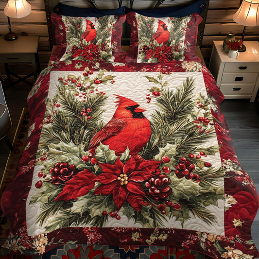 Redbird Retreat Quilted Bedding Set - Single (59" x 70")
