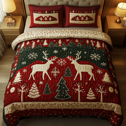 Reindeer Lodge 3-Piece Quilted Bedding Set - Single (59" x 70")