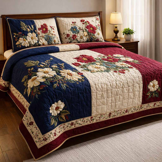 Republic Bloom 3-Piece Quilted Bedding Set - Single (59" x 70")