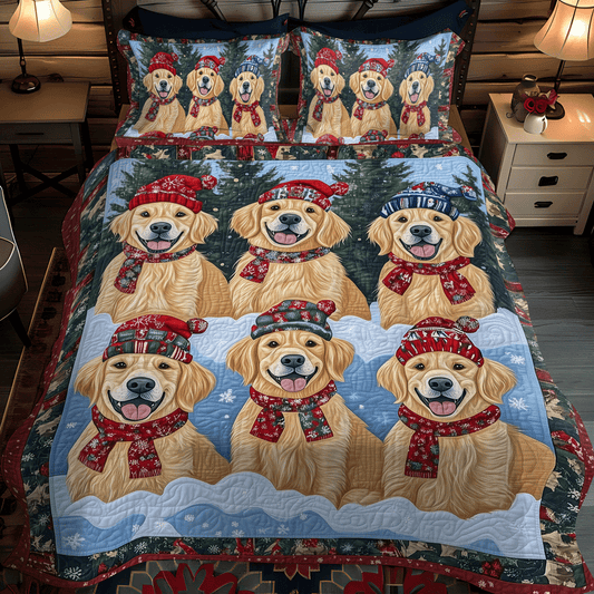 Retriever Delight 3-Piece Quilted Bedding Set - Single (59" x 70")