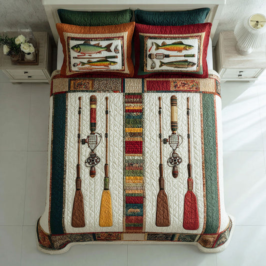 River Catch 3-Piece Quilted Bedding Set - Single (59" x 70")