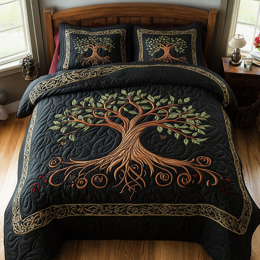 Rooted Balance 3-Piece Quilted Bedding Set - Single (59" x 70")