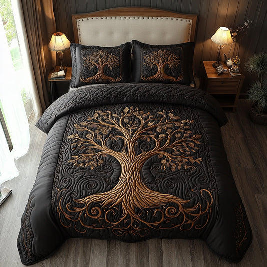 Rooted Spirit 3-Piece Quilted Bedding Set - Single (59" x 70")