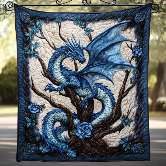 Rosefire Dragon Quilted Blanket - Throw (55" x 60")
