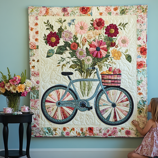 Roses and Rides Art Quilt Hanging - Baby (30" x 40")
