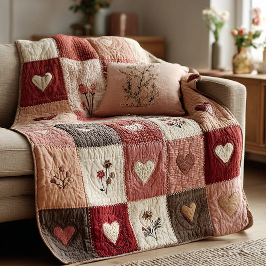 Rosewood Heart Cottage Quilted Blanket - Baby (30" x 40") - Pack 1