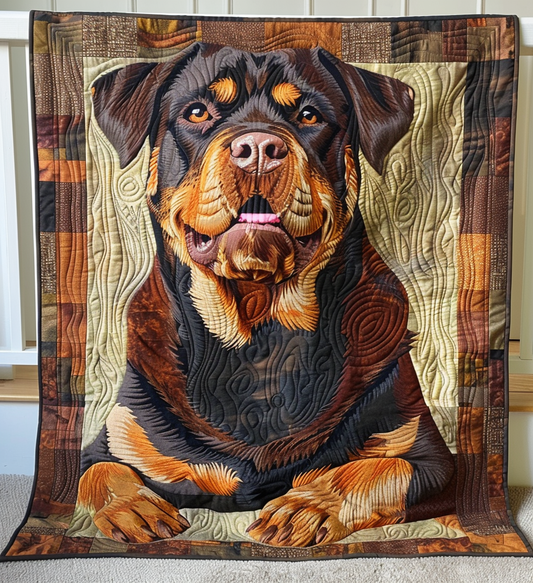 Rottweiler Strength Quilted Blanket - Throw (55" x 60")
