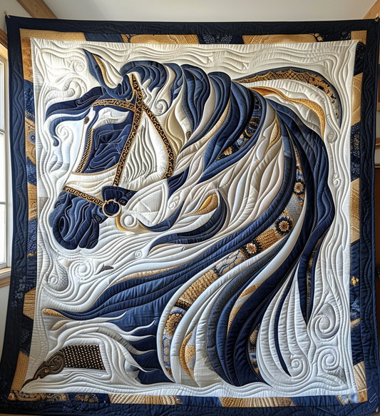 Royal Knight's Steed Quilted Blanket - Throw (55" x 60")
