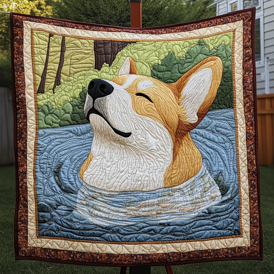 Royal Corgi Charm Quilted Blanket - Throw (55" x 60")