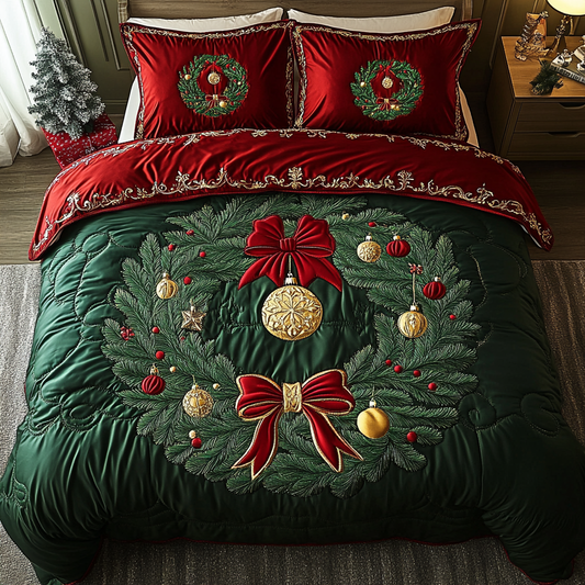 Royal Holiday Charm 3-Piece Quilted Bedding Set - Single (59" x 70")