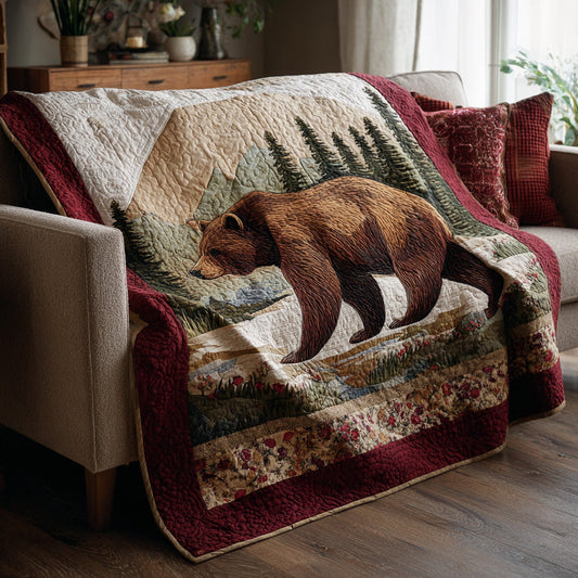 Rust Lodge Bear Quilted Blanket - Baby (30" x 40") - Pack 1