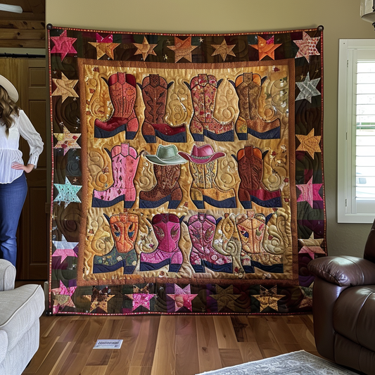 Rustic Rancher Quilted Blanket - Throw (55" x 60")