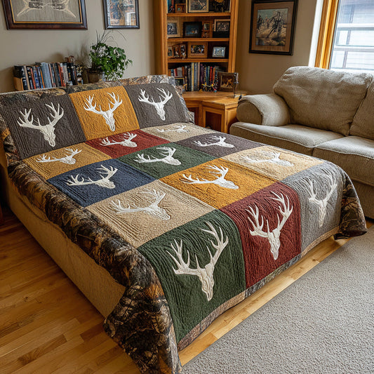 Rustic Deer Blocks Quilted Blanket - Baby (30" x 40") - Pack 1