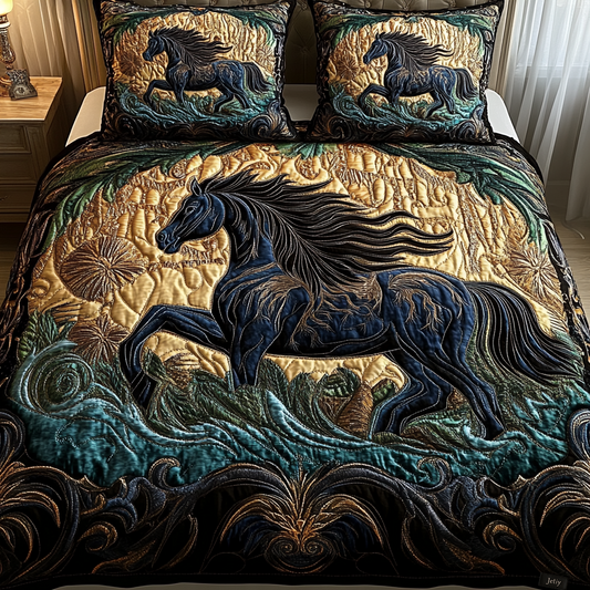 Rustic Elegance 3-Piece Quilted Bedding Set - Single (59" x 70")