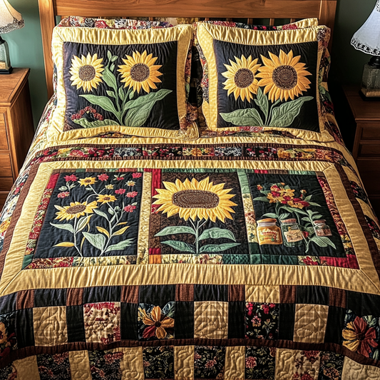 Rustic Light 3-Piece Quilted Bedding Set - Single (59" x 70")