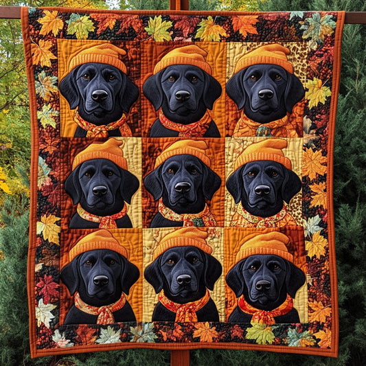 Rustic Retriever Quilted Blanket - Throw (55" x 60")