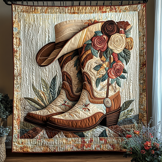 Rustic Rodeo Vibes Quilted Blanket - Throw (55" x 60")
