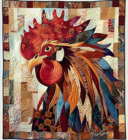 Rustic Roosters Quilted Blanket - Throw (55" x 60")