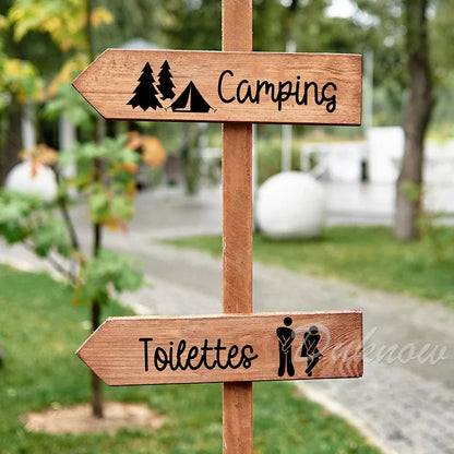 Personalized French wedding directional vinyl sticker in black, shown on welcome sign board display.