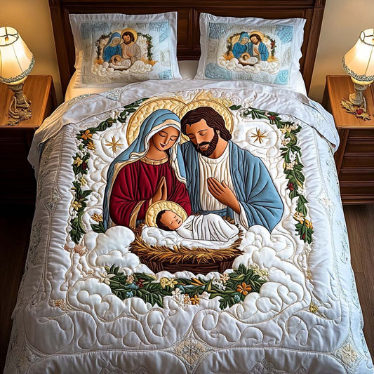 Sacred Harmony 3-Piece Quilted Bedding Set - Single (59" x 70")