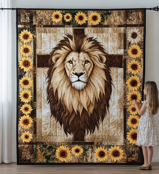 Sacred Sunflower Quilted Blanket - Throw (55" x 60")